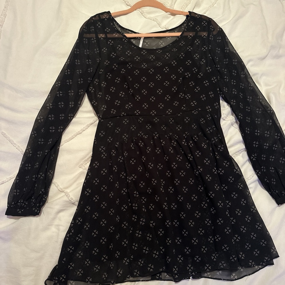Vintage FREEPEOPLE Black Long Sleeve Dress